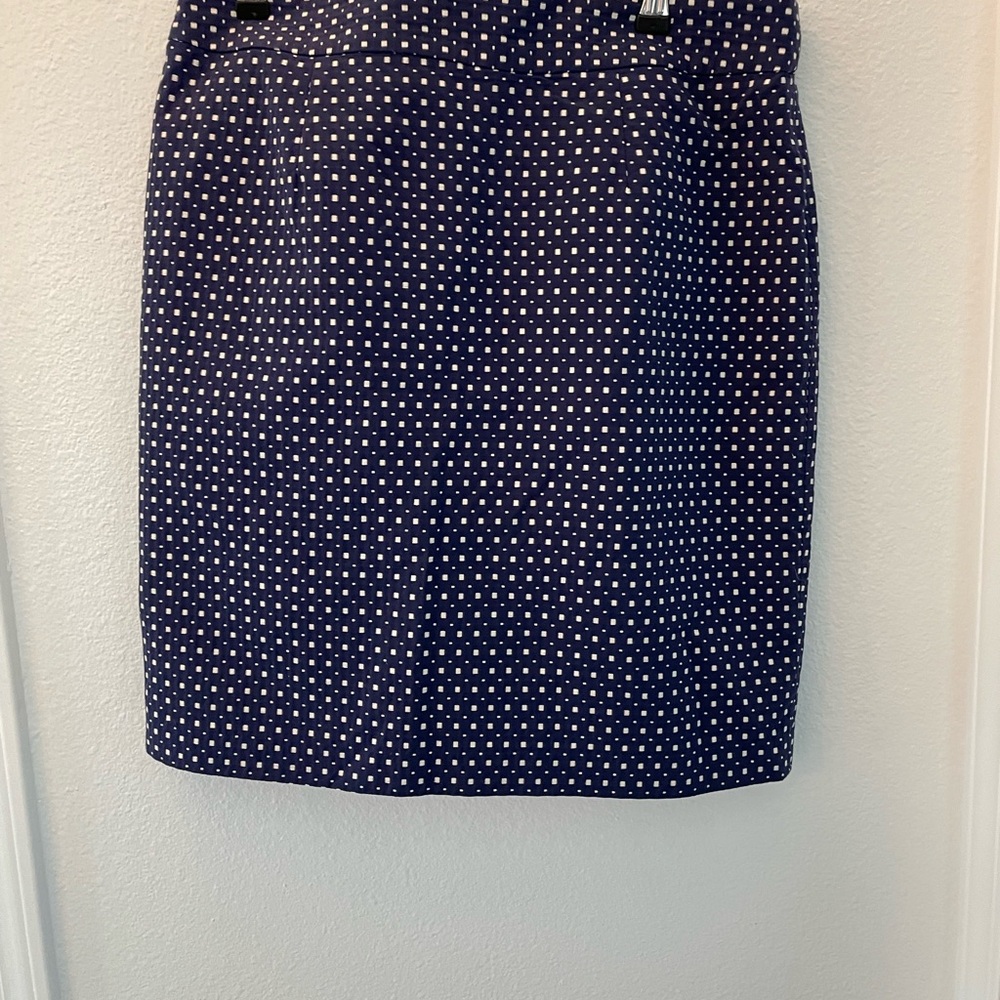 Banana Republic Navy and White Pencil Skirt